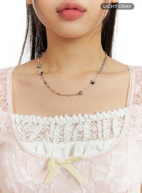 pearls-and-butterfly-necklace-cf426 / Light gray