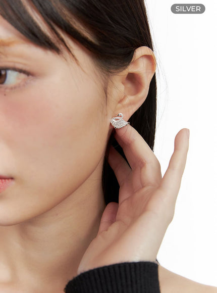 swan-silver-earrings-io418 / Silver