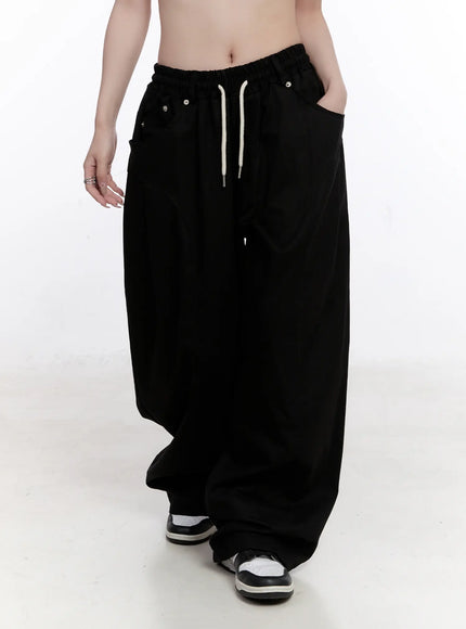 Loose Fit Pintuck Wide Cotton Pants CO501