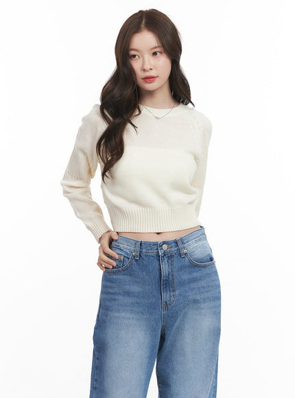 Buttoned Crop Sweater CM512