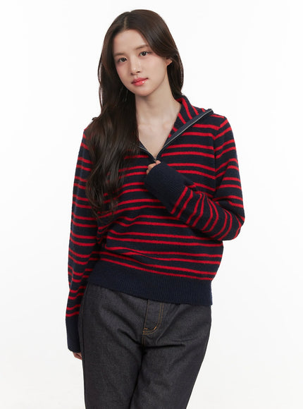 Striped Half-Zip Sweater CJ515