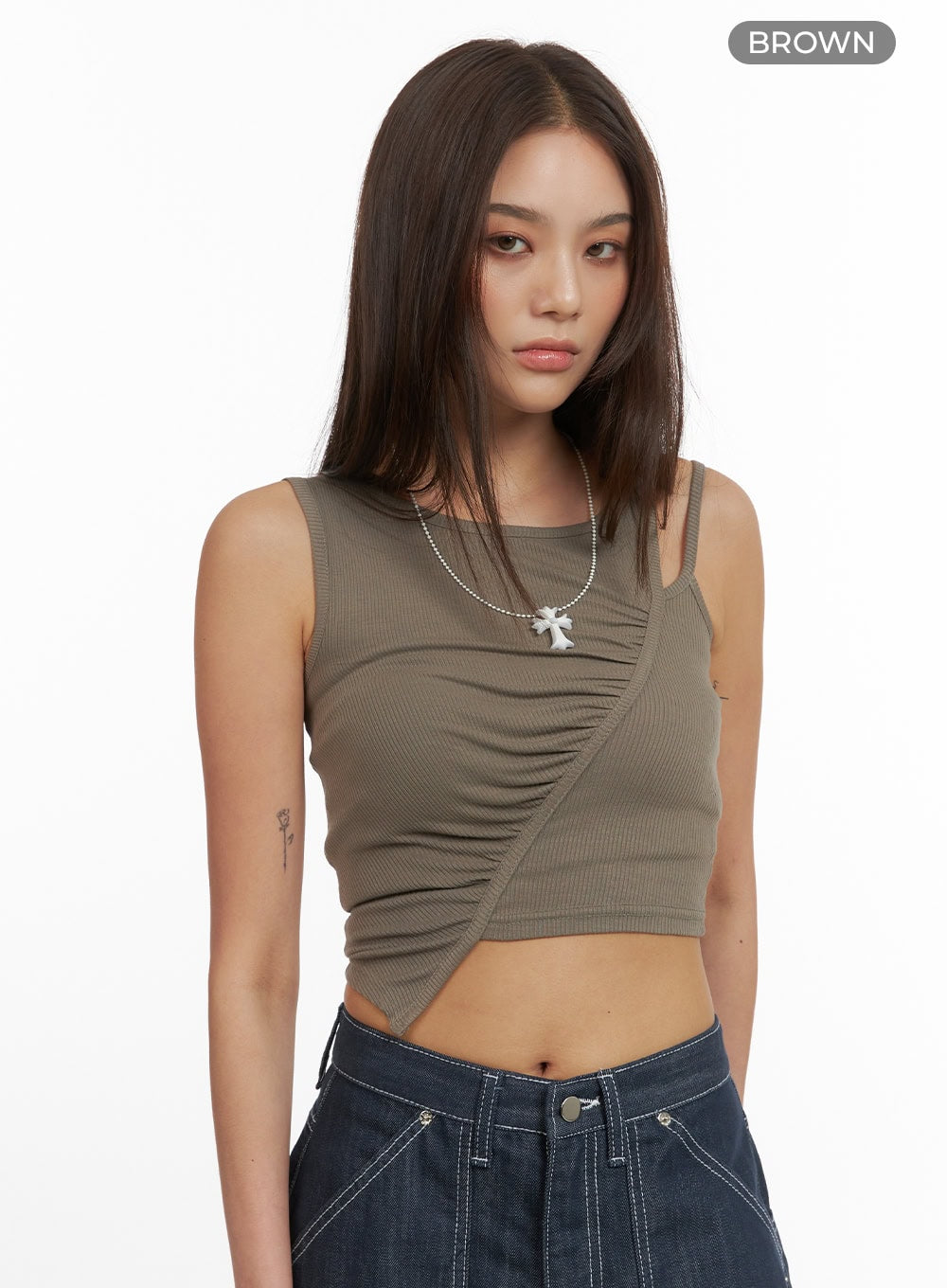 shirred-crop-sleeveless-top-cy424