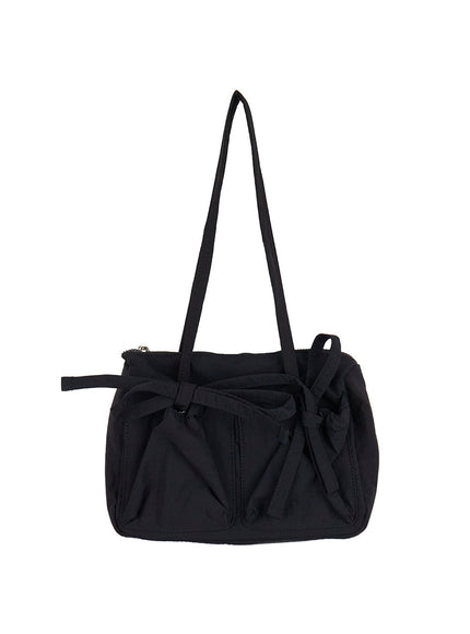 Ribbon Tie Nylon Shoulder Bag CJ515