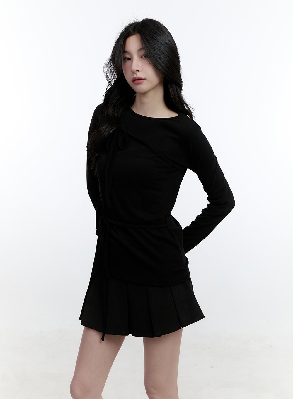 Ribbon Strap Long-Sleeve Top CJ520