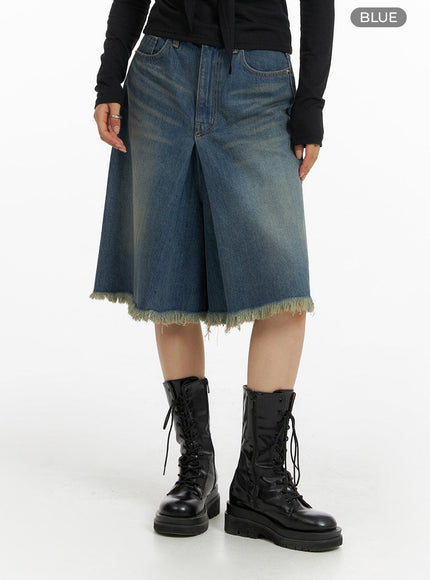 baggy-flare-jorts-cf429 / Blue