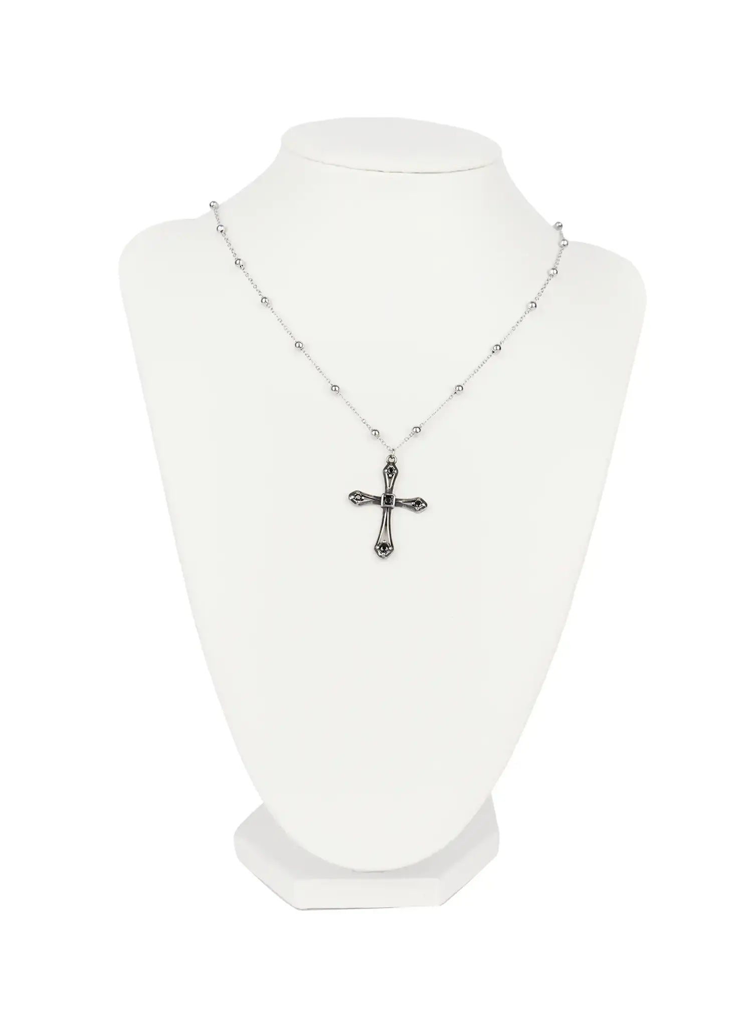 black-cross-bead-necklace-co503