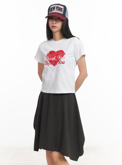 Heart Graphic Cropped T-Shirt CM504