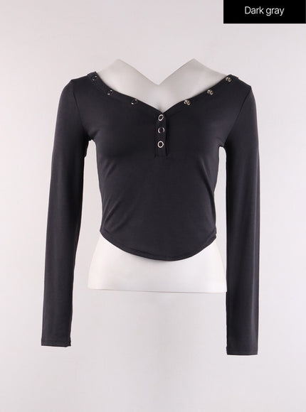 v-neck-button-long-sleeve-cf401