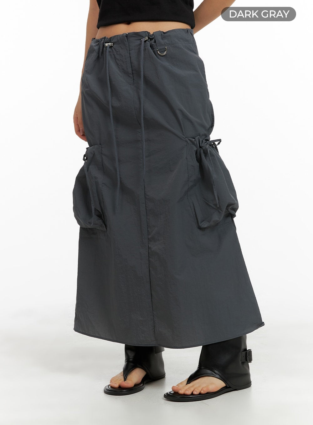 drawstring-cargo-maxi-skirt-cm422