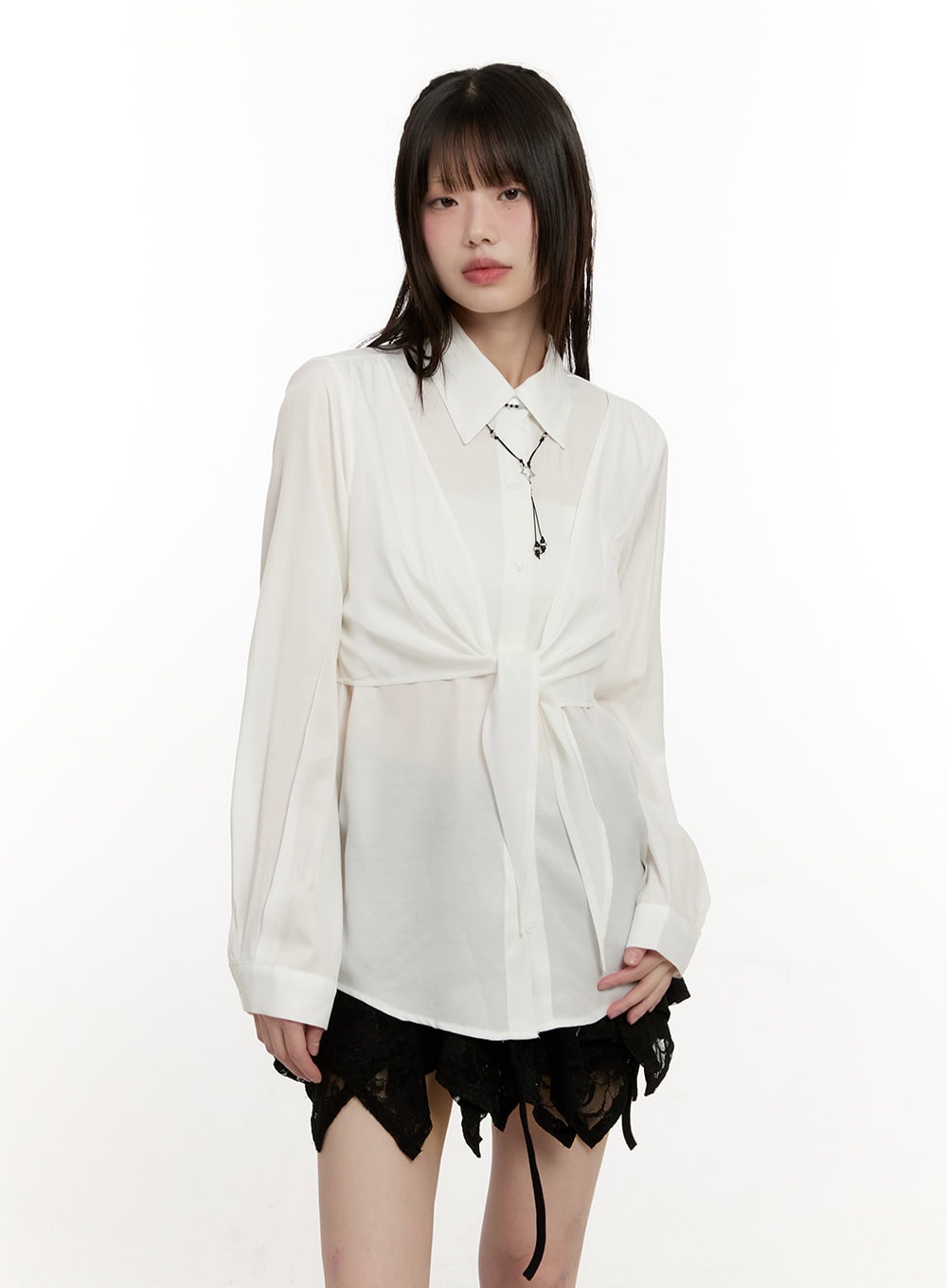 Wrap Collared Blouse Shirt CM513