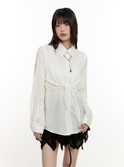 Wrap Collared Blouse Shirt CM513