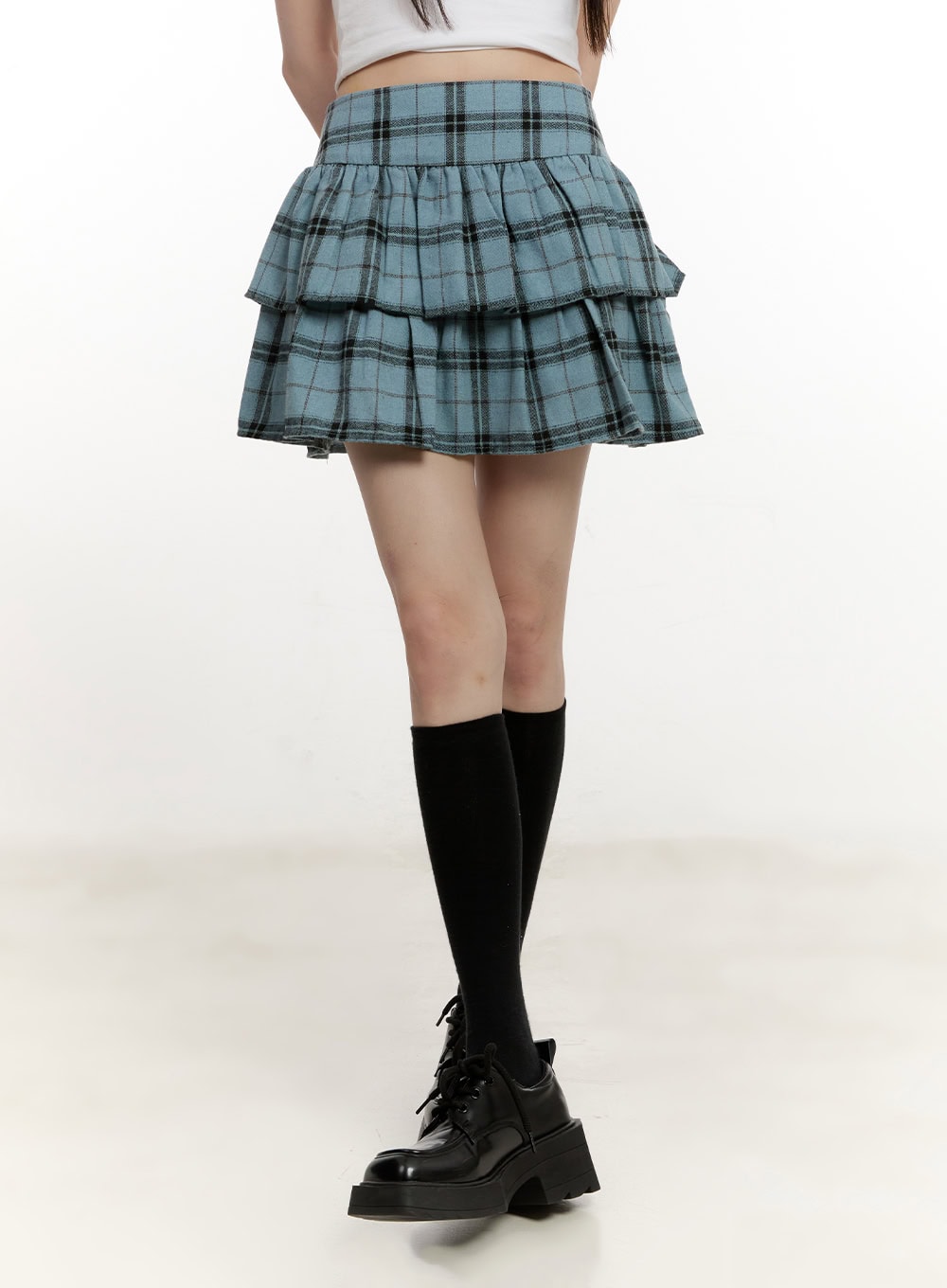 ruffle-plaid-mini-skirt-cm514