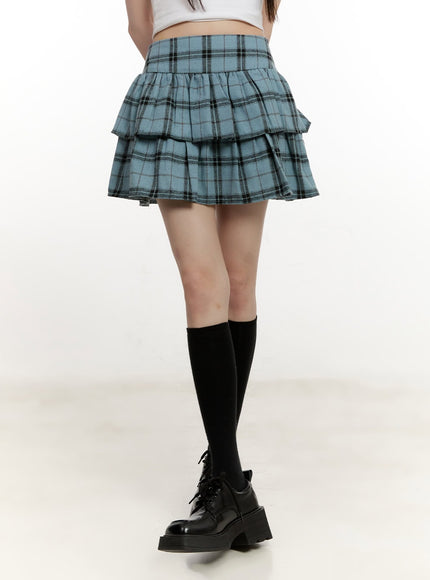 ruffle-plaid-mini-skirt-cm514