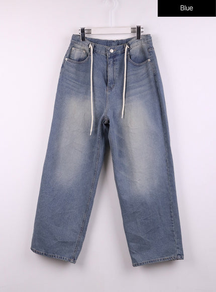 mid-waist-wide-leg-drawstring-jeans-cj429