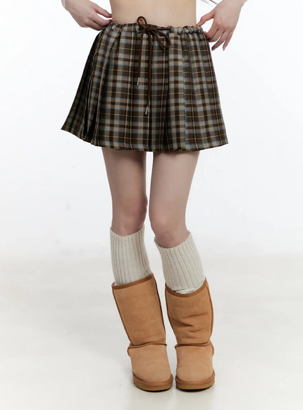 plaid-pleated-mini-skirt-cn525