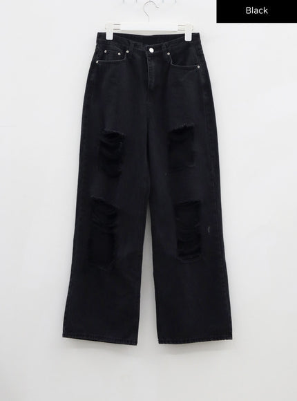 Ripped Wide Leg Jeans CJ319