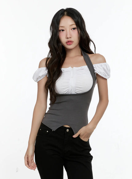 double-layer-short-sleeve-top-cl531