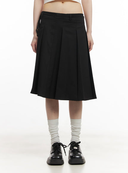 Wrap Pleated Midi Skirt CF518