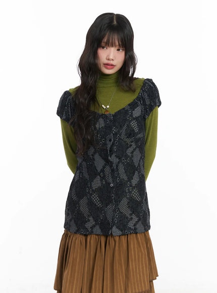 chic-two-way-knit-blouse-cd531 / Dark gray