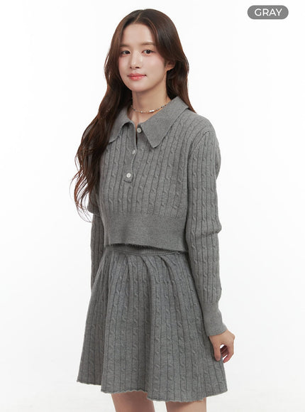 buttoned-collar-knit-skirt-set-oo421