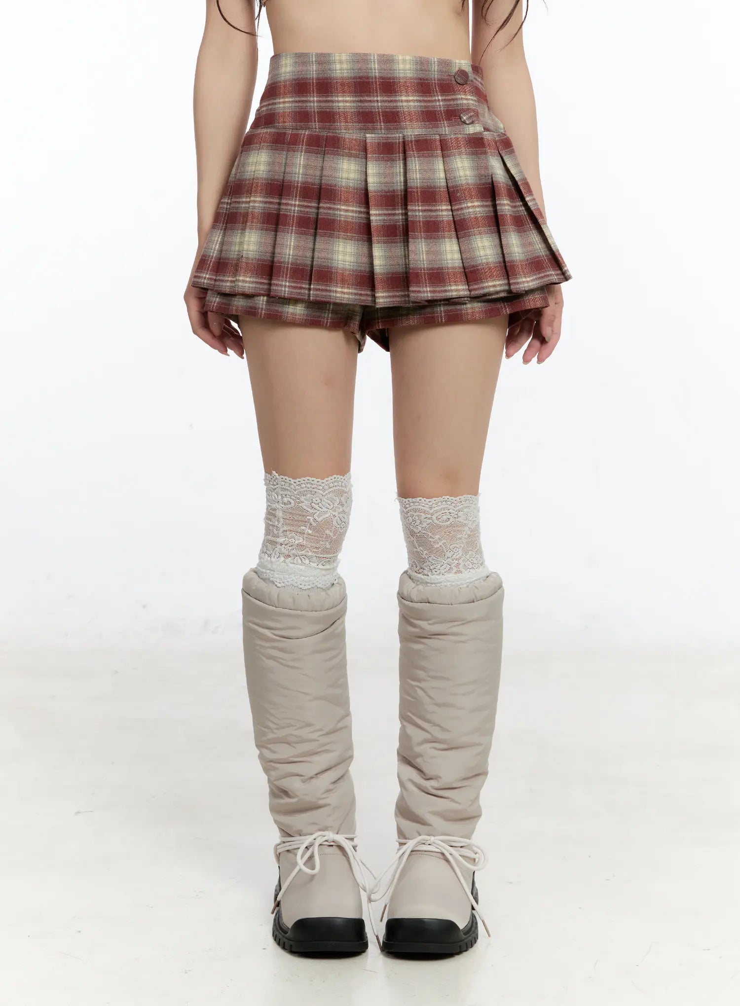 plaid-high-waist-mini-skirt-cn524