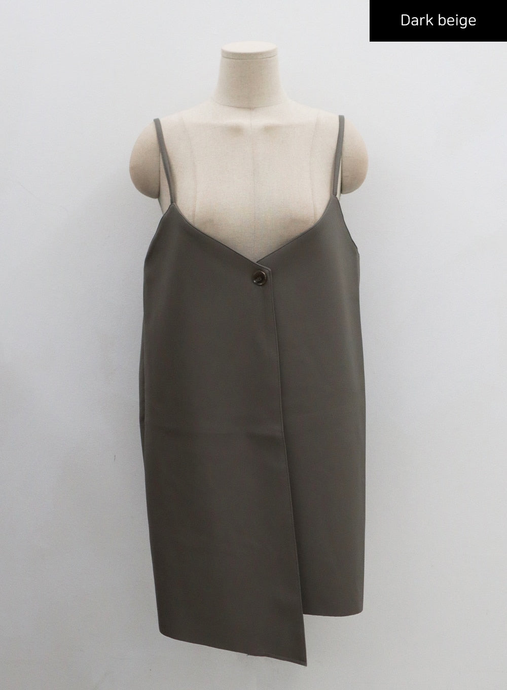 One Button Layered Faux Leather Dress CO24