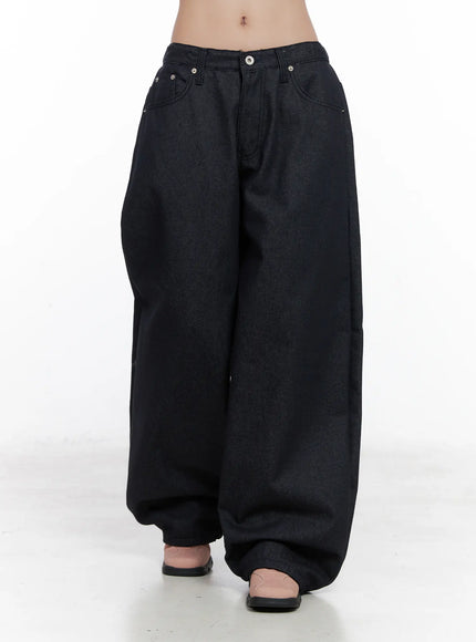 Solana Unwashed Wide-Leg Jeans CN514