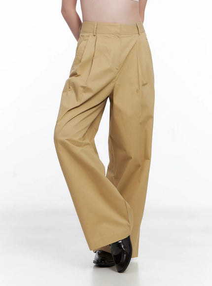 Wide Leg Pintuck Cotton Slacks CG520