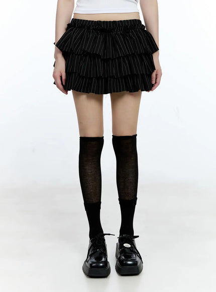 Tiered Stripe Mini Skirt CG507