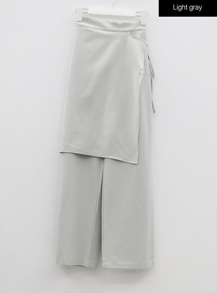 Wrapped Skirt Wide Leg Pants OF324