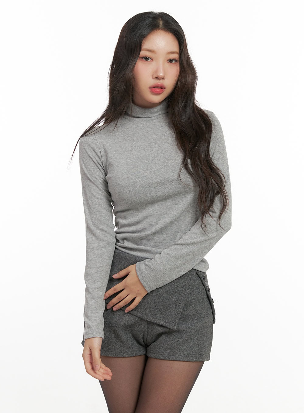 cozychic-long-sleeve-top-cn428 / Gray