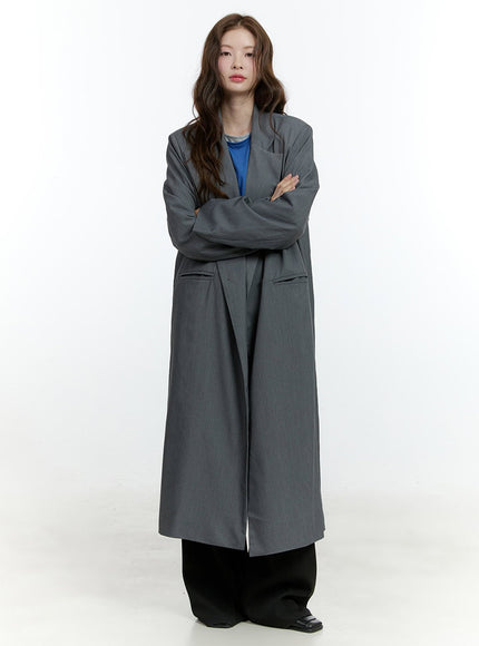 Oversized Buttoned Trench Coat CF504