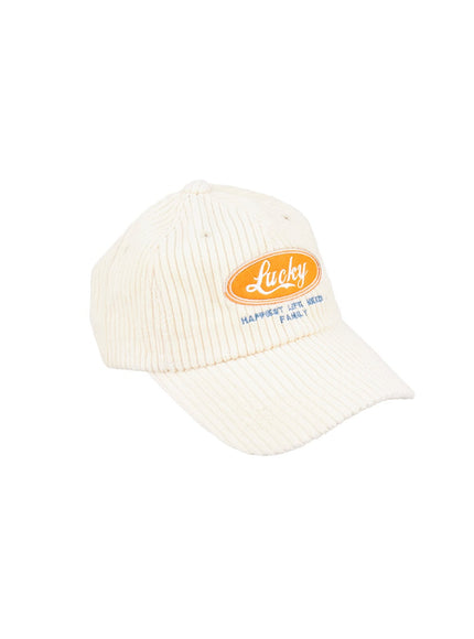 corduroy-embroidered-hat-cj515 / Light beige