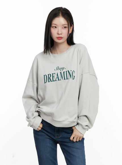 oversized-lettering-sweatshirt-cn504 / Light gray
