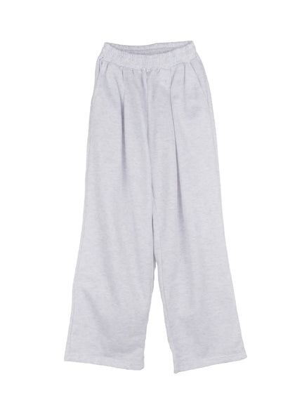 wide-leg-fleece-lined-sweatpants-cn525 / Light gray