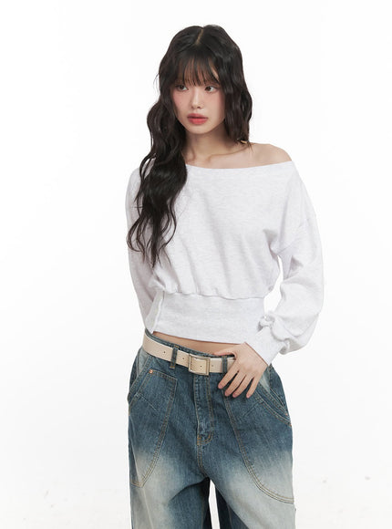 side-buttoned-crop-sweater-cj524 / Light gray