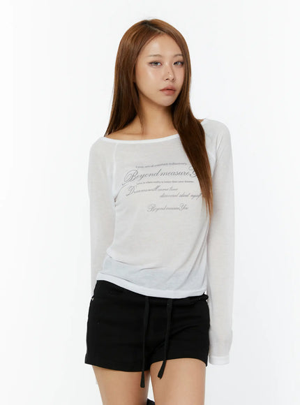 summer-sheer-graphic-long-sleeve-tee-cy521 / White