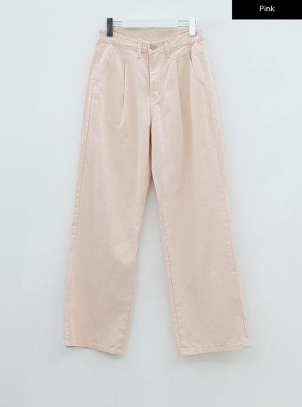 SIngle Pin-tuck Wide Cotton Pants BU13