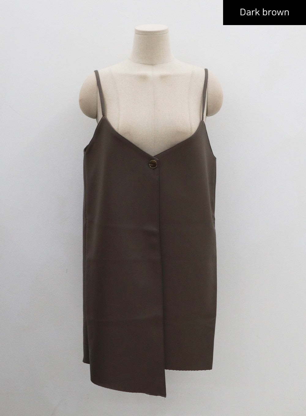 One Button Layered Faux Leather Dress CO24