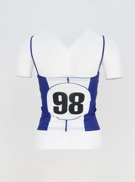 Graphic Thin Strap Top CY316