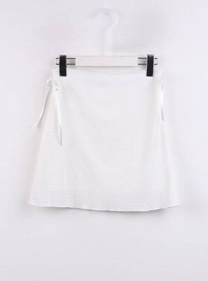 side-drawstring-mini-skirt-cj423