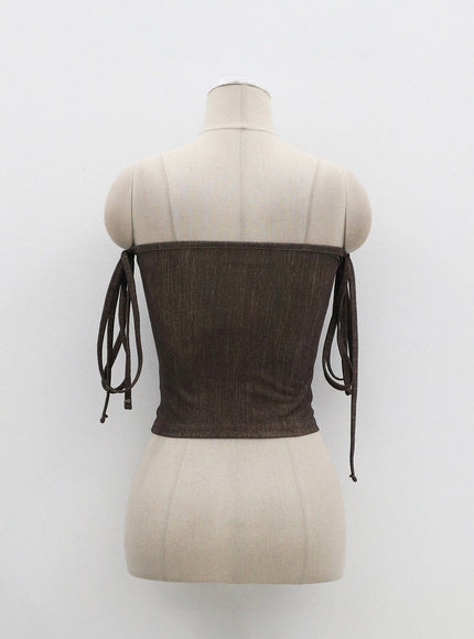 Lace-Up Detail Tube Top BF323