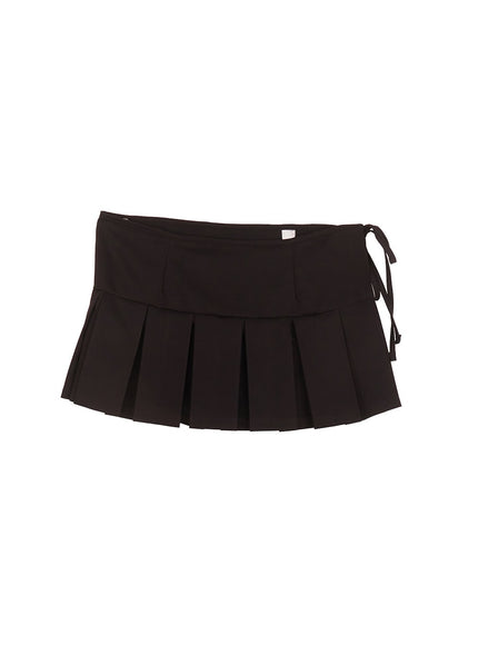 Pleated Wrap Mini Skirt CM504