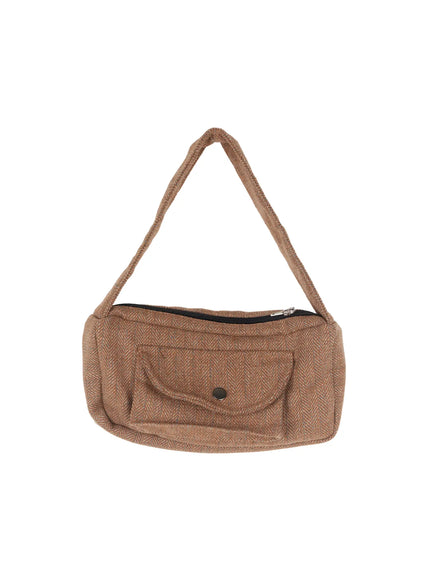pocket-herringbone-bag-cj527 / Beige