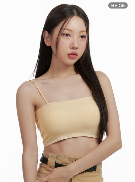 solid-crop-cami-top-ol401 / Beige