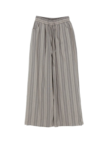 striped-wide-leg-pants-cl530 / Beige