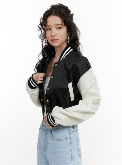 cropped-varsity-jacket-on404 / Black