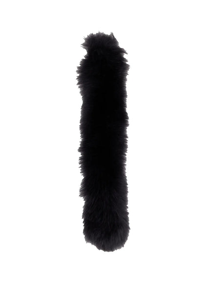 faux-fur-short-scarf-cn513 / Black