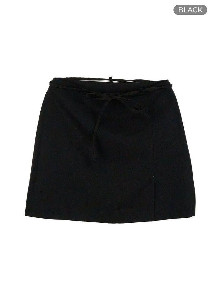 ribbon-strap-mini-skirt-oy427 / Black