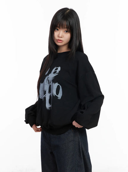 oversized-graphic-sweatshirt-cm513 / Black